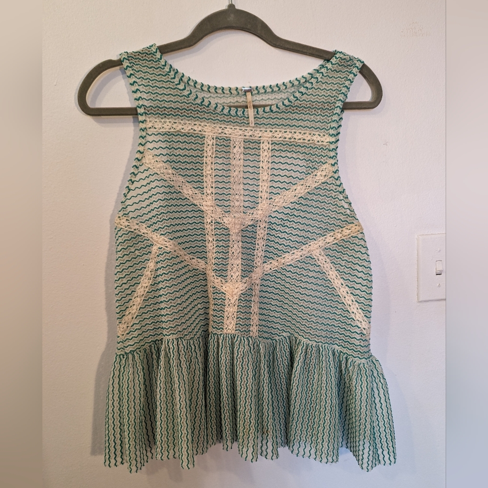 Free People Lace Threaded Top